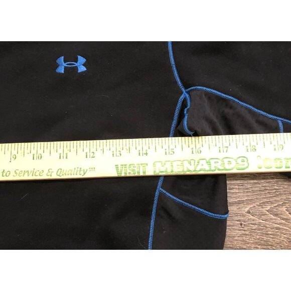 Under Armour Black with Blue Trim Small Fitted Long Sleeve Shirt - Picture 4 of 5